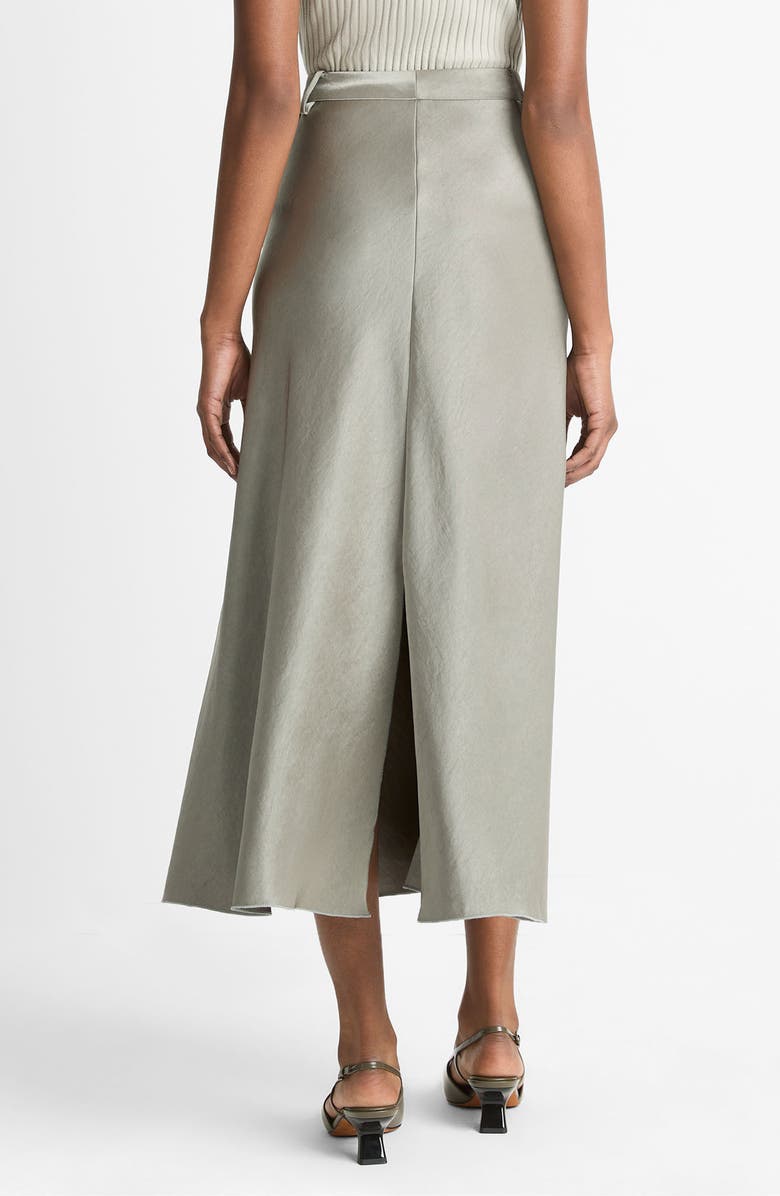 Vince Satin A-Line Midi Skirt, Alternate, color, Smoky Moss