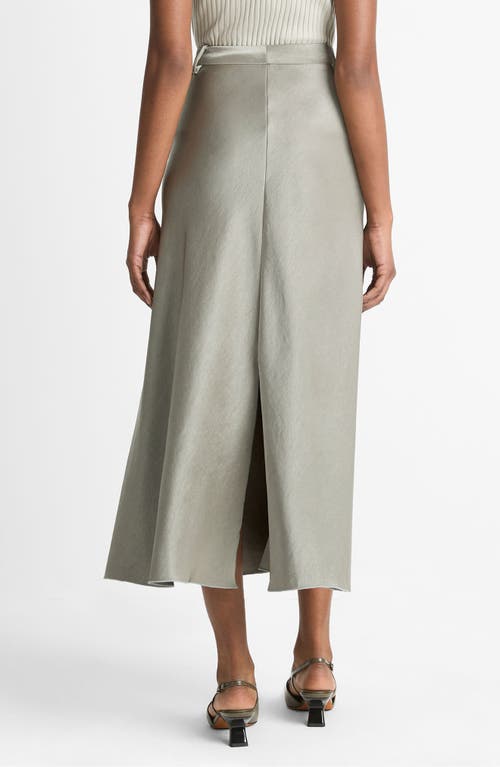 VINCE VINCE SATIN A-LINE MIDI SKIRT 