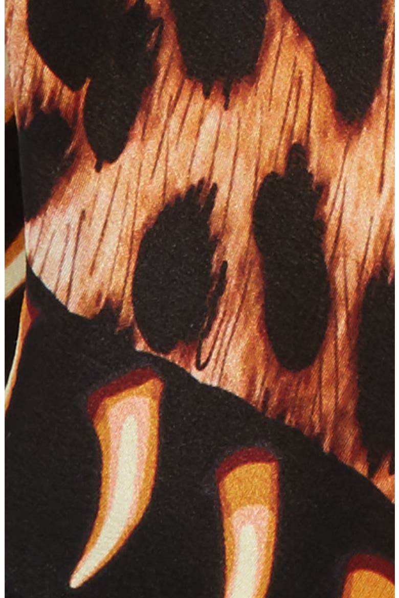 Leopard Teeth Skinny Silk Scarf, Alternate, color, GOLD