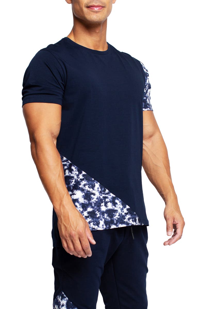 Maceoo Panel Tie Dye Blue T-Shirt, Alternate, color, Blue