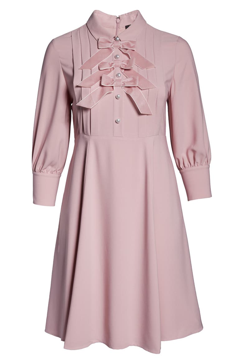 x Atlantic-Pacific Bow Detail Fit & Flare Dress (Nordstrom Exclusive), Alternate, color, PINK ZEPHYR