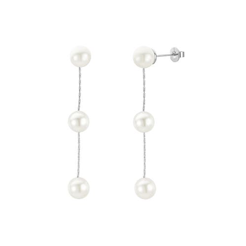 Untamed Petals Lilly Pearl Drop Earrings In Metallic