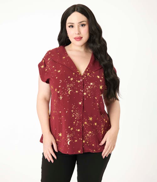 Unique Vintage Plus Size 1960s Twill Sleeveless Blouse In Multi