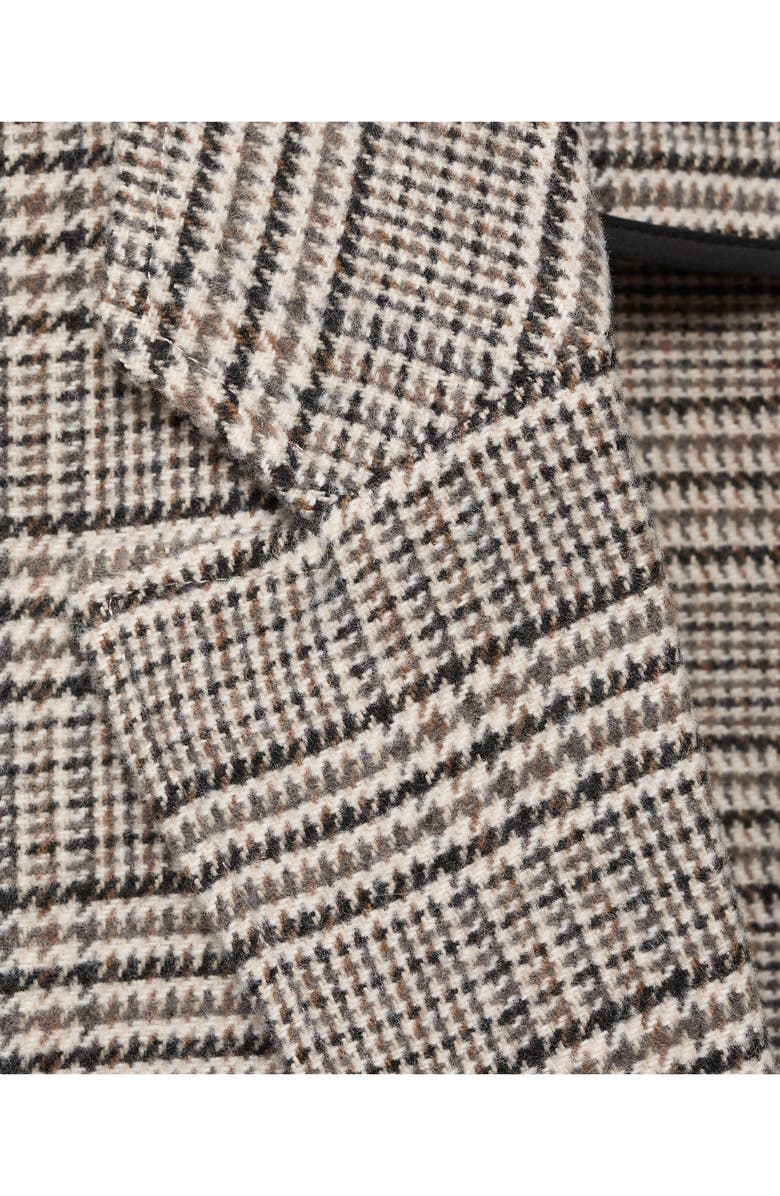 MANGO TEEN Check Longline Tweed Coat, Alternate, color, Beige