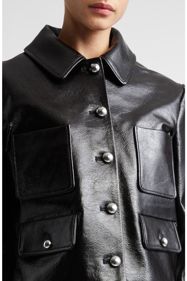 Astley Lambskin Leather Jacket, Alternate, color, BLACK