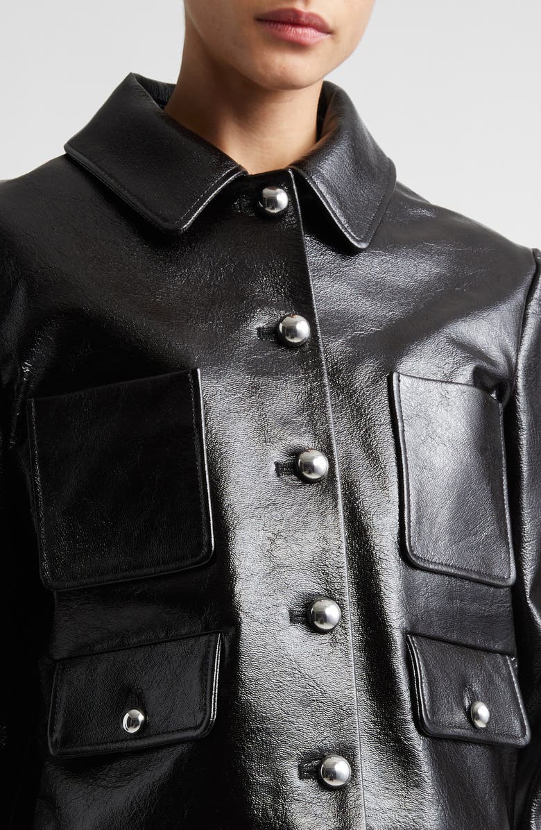 Altuzarra Astley Lambskin Leather Jacket, Alternate, color, Black