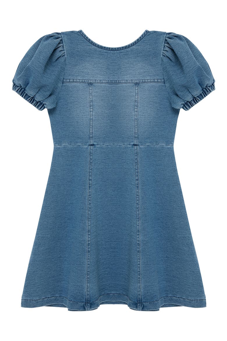 Kids' Puff Sleeve Fit & Flare Knit Dress, Alternate, color, LIGHT STONE