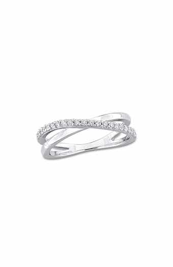 Lab-Created Moissanite Crossover Ring