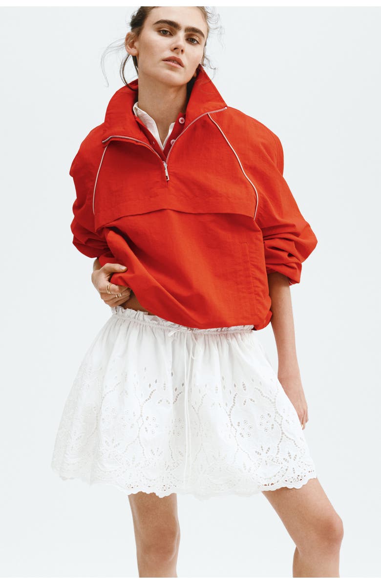 H&M Broderie-anglaise Drawstring Skirt, Alternate, color, White