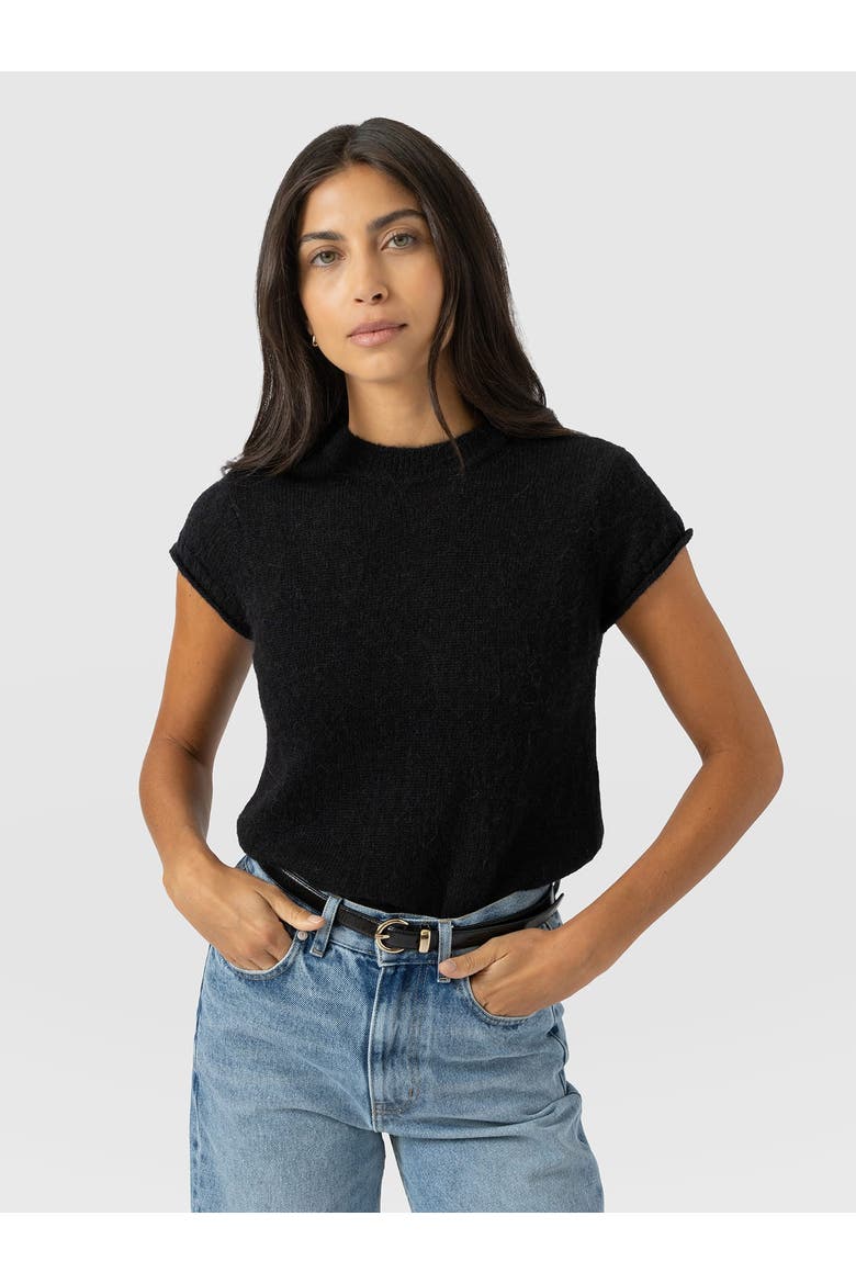 Ariella Baby Tee, Main, color, Black