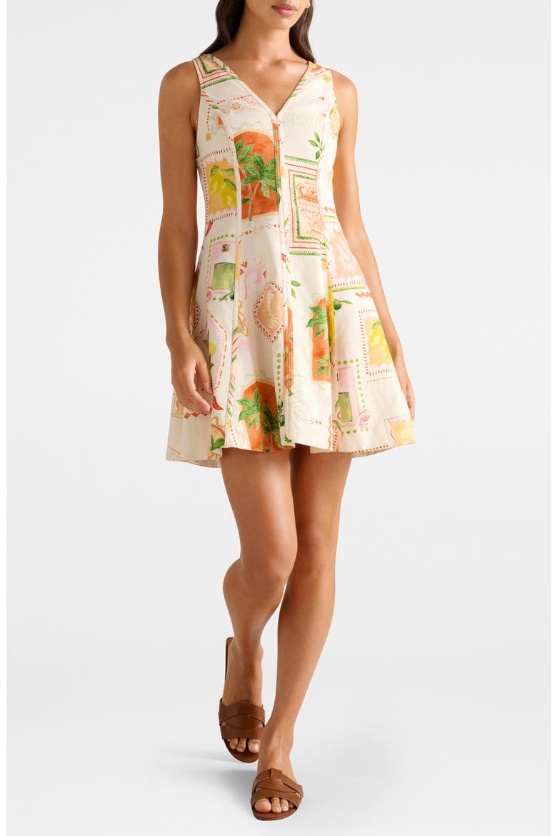 Fran Fit & Flare Minidress, Main, color, ALMADA HOLIDAY