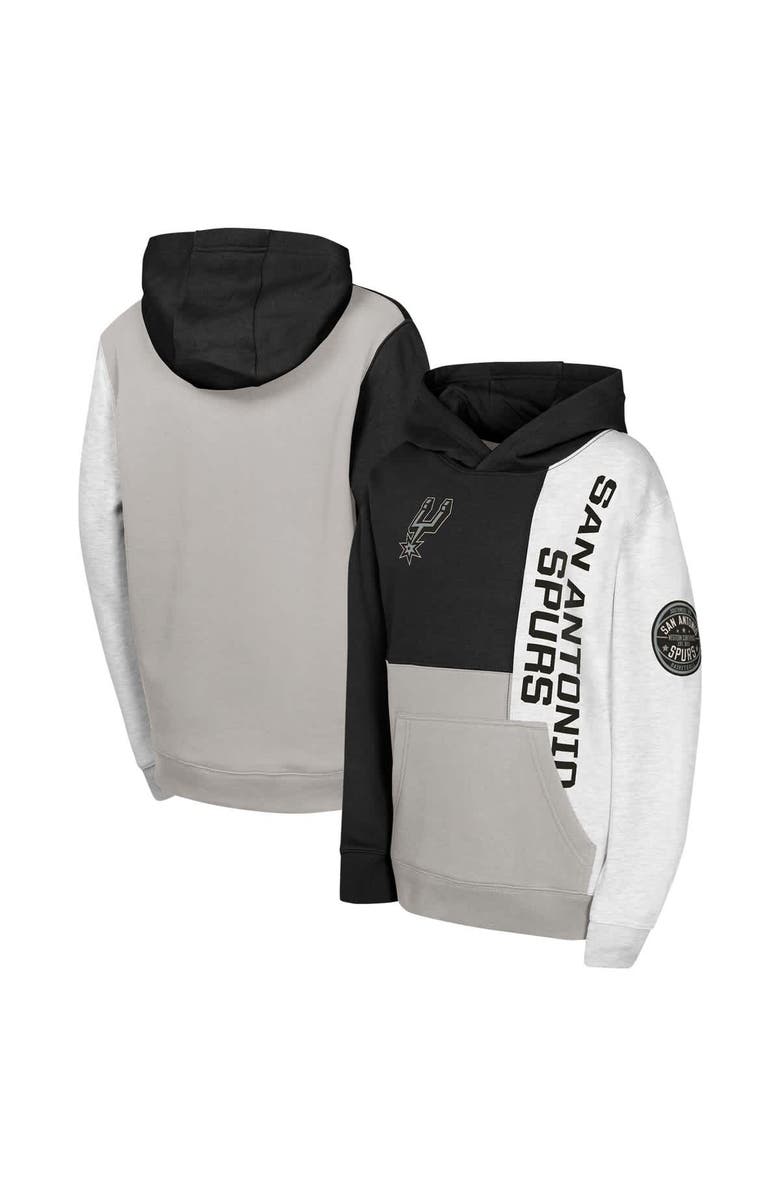 Outerstuff Youth Black San Antonio Spurs Splash Pullover Hoodie, Main, color, Black