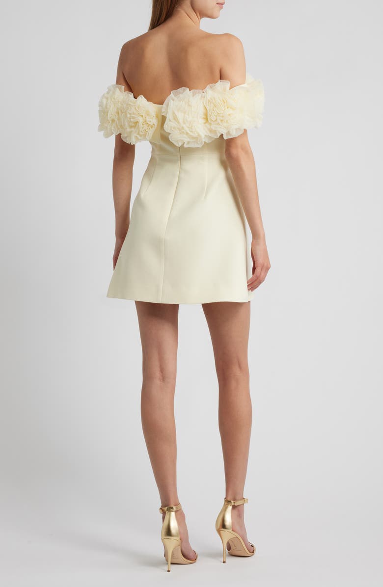 Sonya Moda Nahla Rosette Off the Shoulder Cocktail Minidress, Alternate, color, Butter Yellow