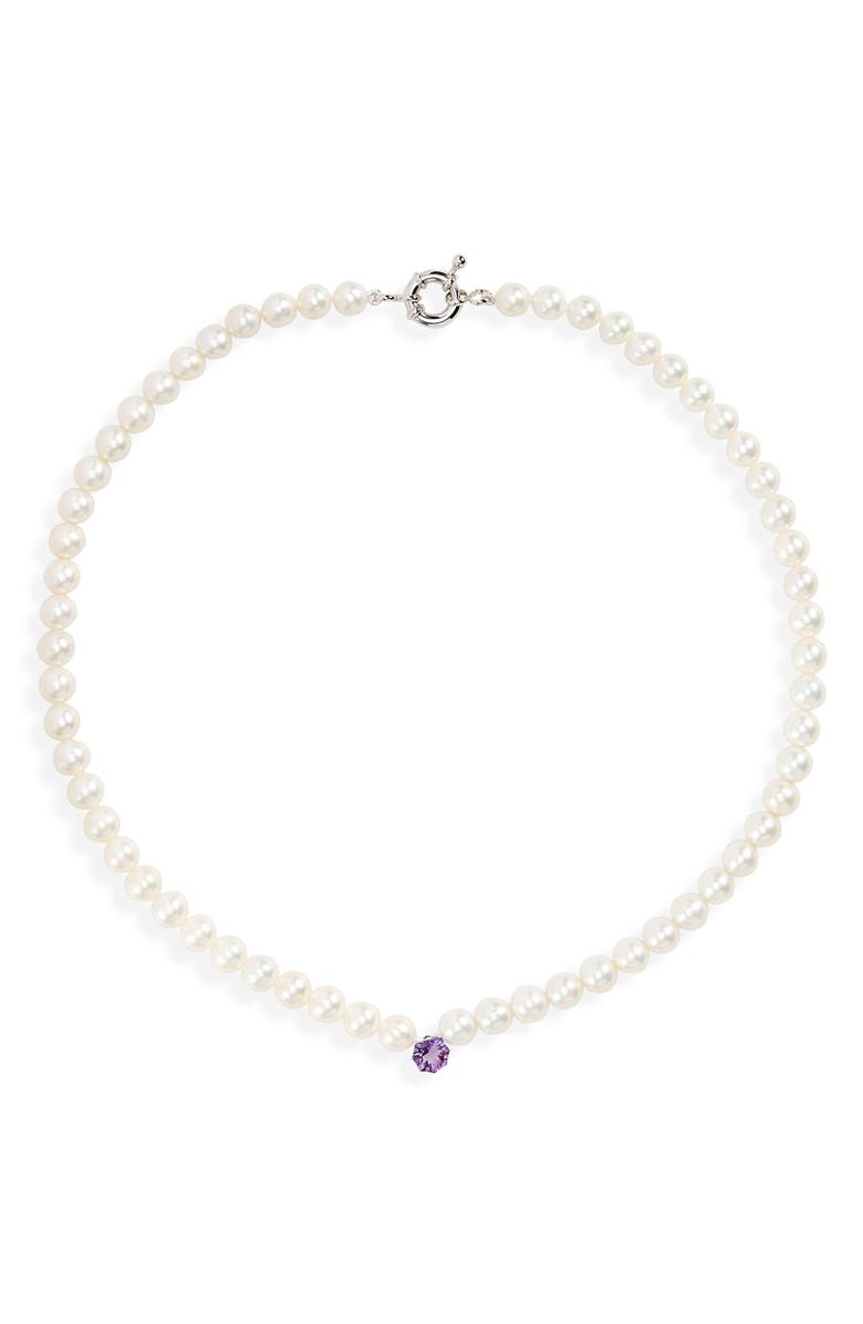 POLITE WORLDWIDE Princess Freshwater Pearl & Amethyst Necklace, Main, color, 