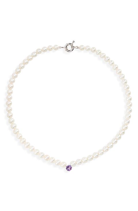 Princess Freshwater Pearl & Amethyst Necklace