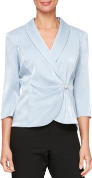 Alex Evenings Shawl Collar Wrap Top