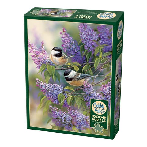 1000 Piece Puzzle Chickadees & Lilacs Reference Poster Included