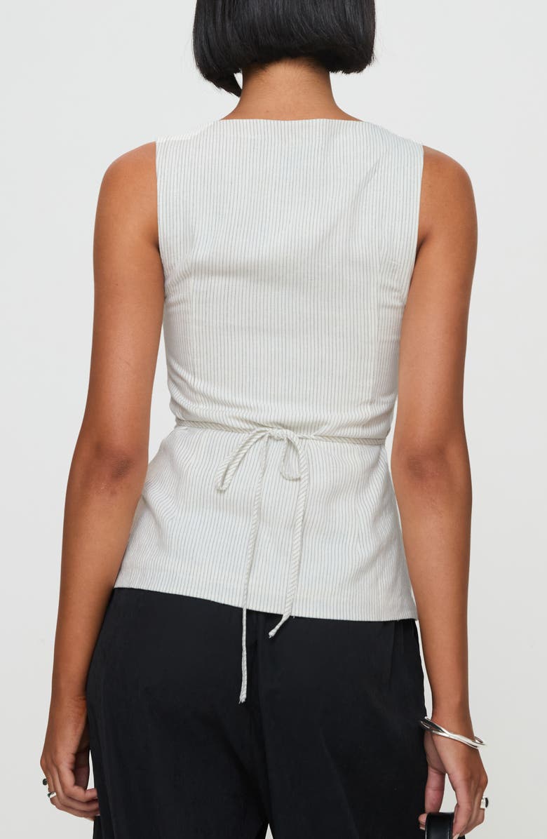 Princess Polly Spirito Pinstripe Square Neck Vest, Alternate, color, White Thin Stripe