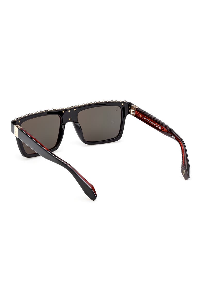 56mm Rectangular Sunglasses, Alternate, color, BLACK / RED GUNMETAL / GOLD