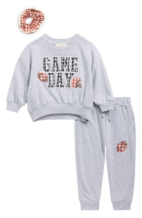 French Terry Gameday Sweatshirt, Joggers & Scrunchie Set