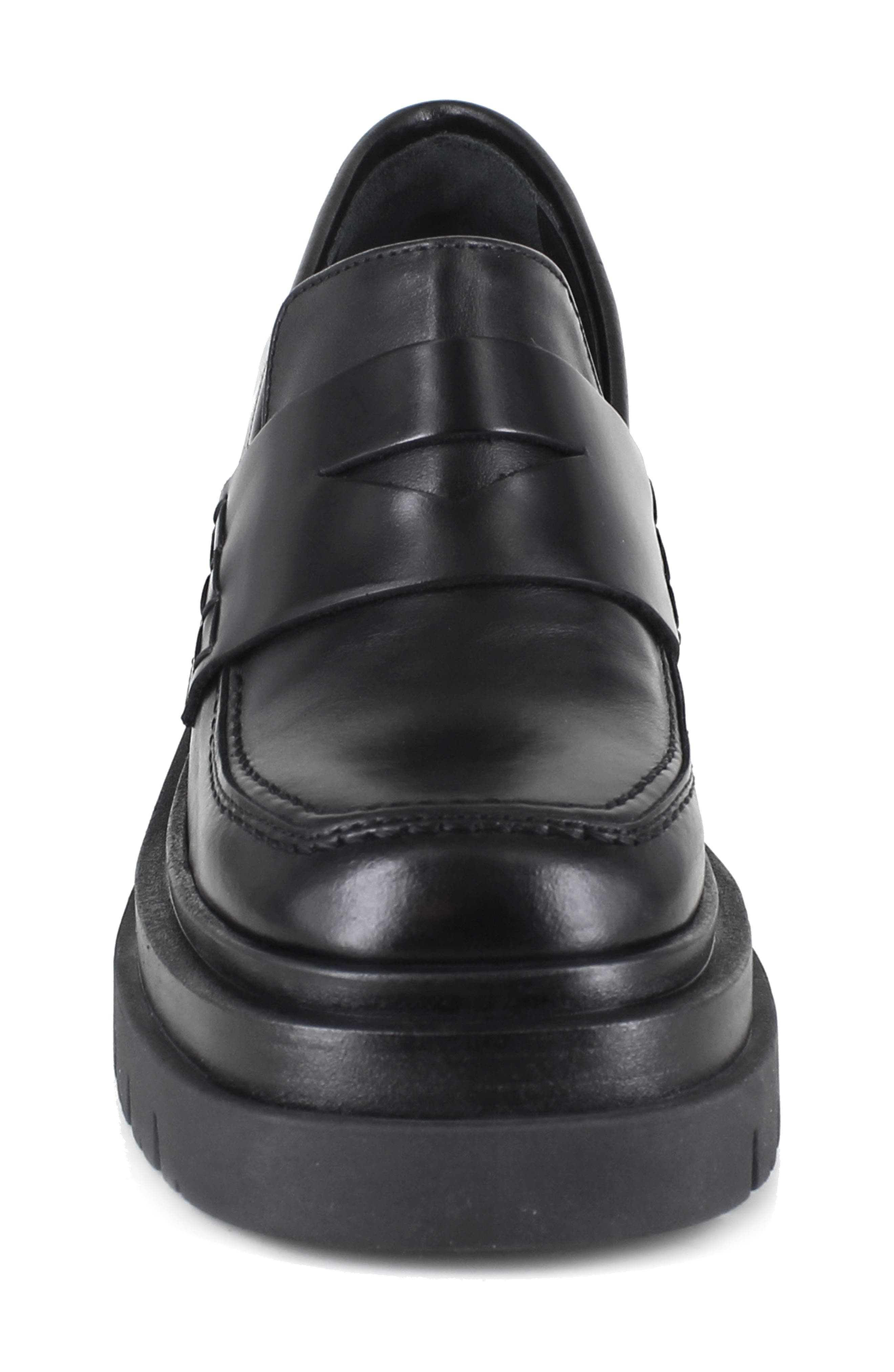 ZIGI Bertha Platform Penny Loafer, Alternate, color, Black Leather