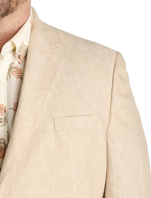Tallia Big & Tall Linen Suit Jacket In Tan