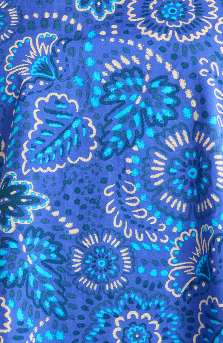 SUGARLIPS Kenner Print Flutter Sleeve Top, Alternate, color, Blue-Cream-Multi