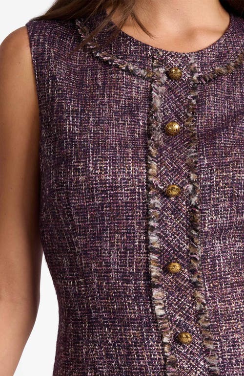 Santorelli Laura Sleeveless Sheath Dress In Lightweight Tweed In Multi