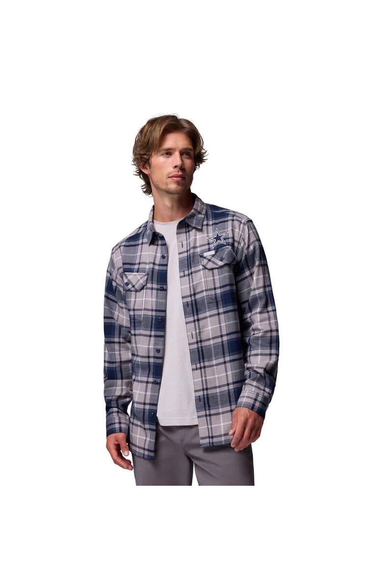 Columbia Men's Columbia  Navy Dallas Cowboys Flare Gun Long-Sleeve Button-Up Flannel Shirt, Alternate, color, Navy