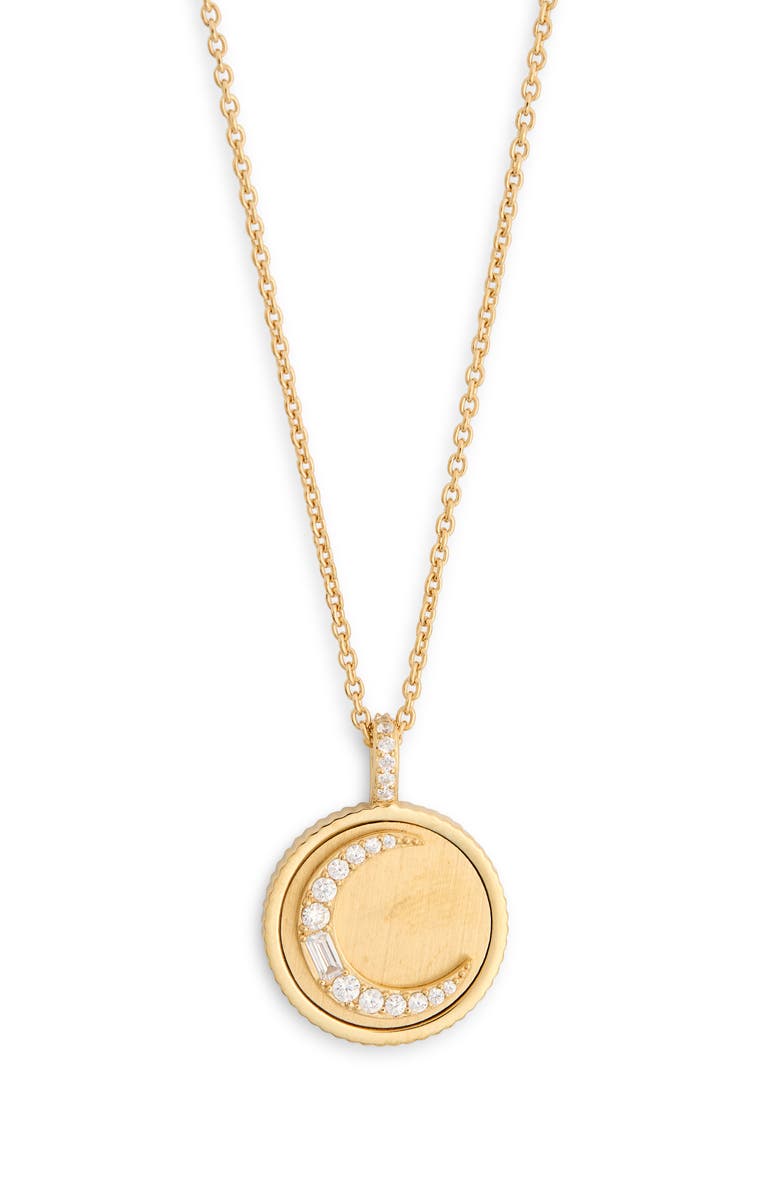 Nadri Crescent Pendant Necklace, Main, color, Gold