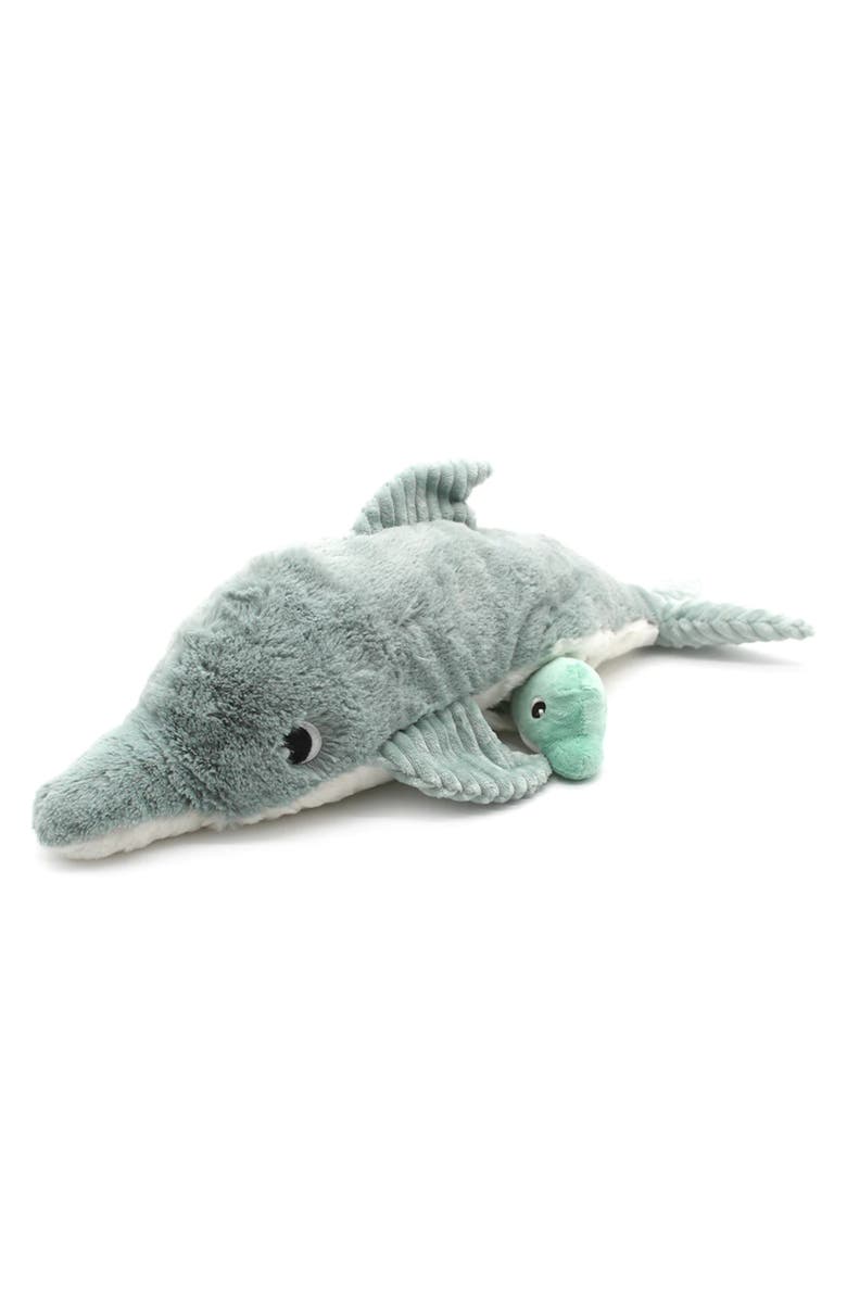 Les Ptipotos Dolphin Mom & Her Baby - Secret Keeper Plush Toy, Eco-Friendly, Soft & Washable, Alternate, color, Mint