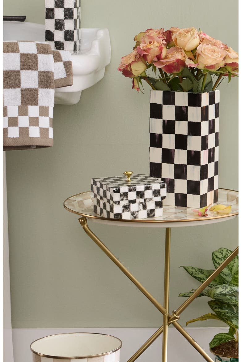 Courtly Check Capiz Scalloped Box, Alternate, color, BLACK
