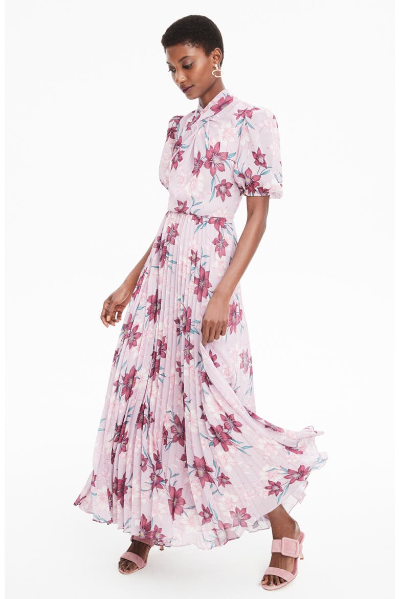 Floral Midi Cocktail Dress, Alternate, color, LILAC MULTI