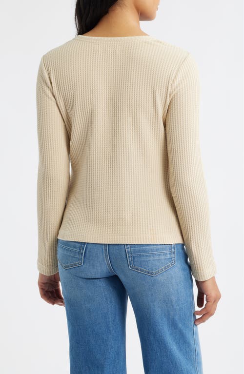 City Blues Thermal Knit Henley In Brown