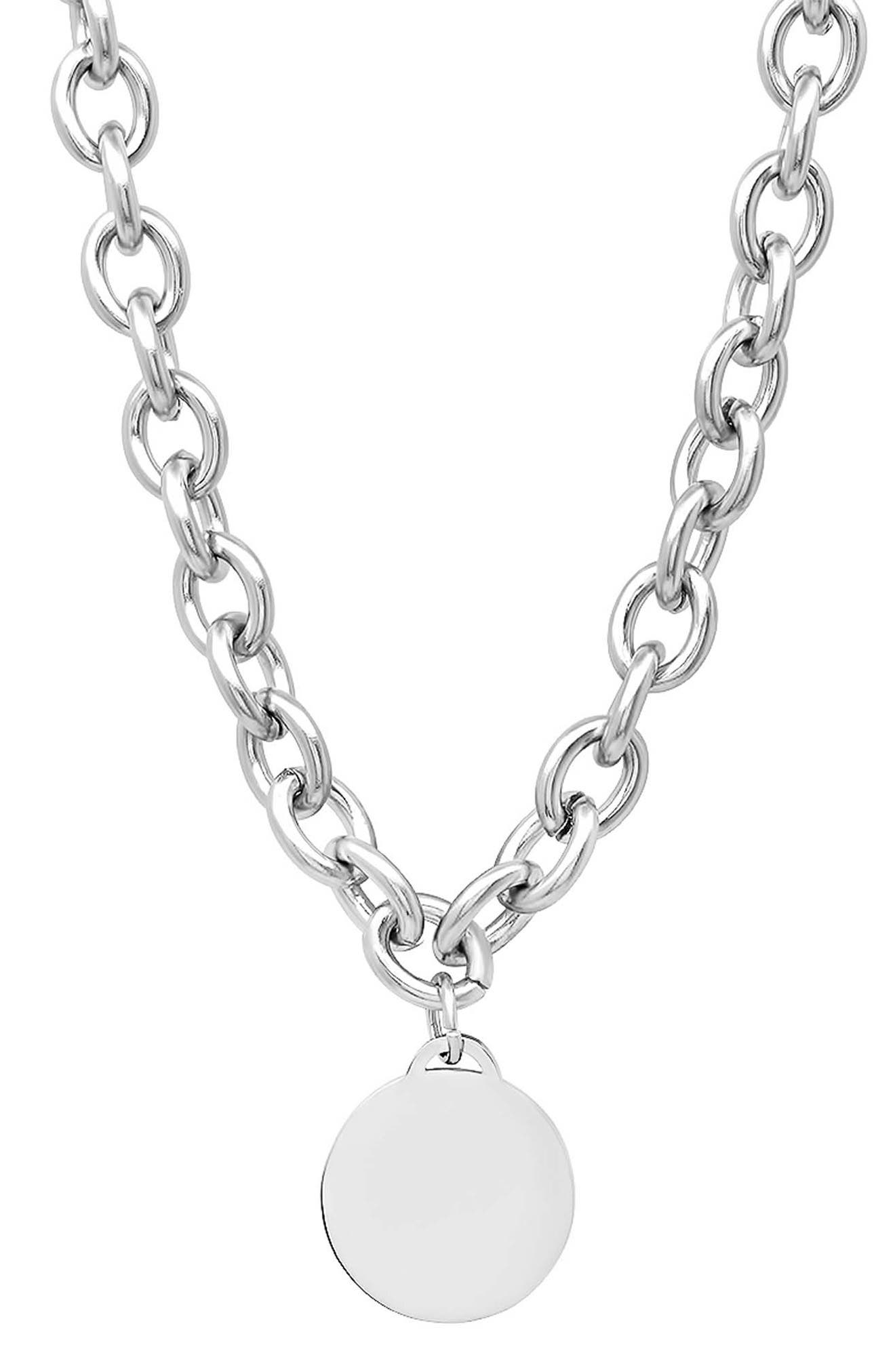 Disc Pendant Link Necklace