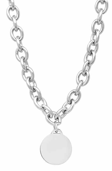 Disc Pendant Link Necklace