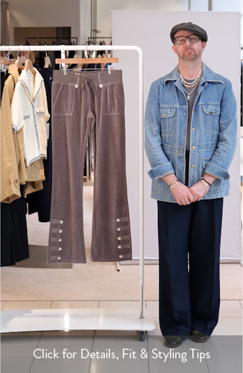 Bootcut Cotton Blend Velour Military Pants, sales video thumbnail