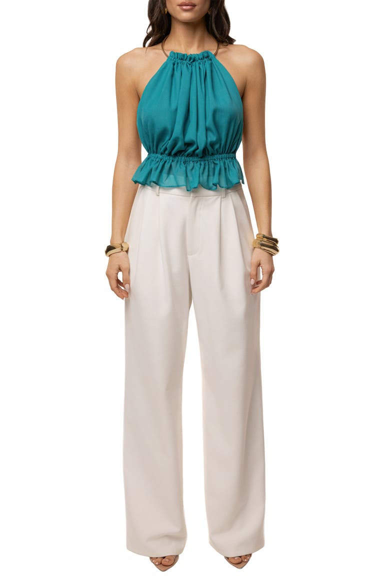 Moonlit Coast Halter Top, Alternate, color, Aqua