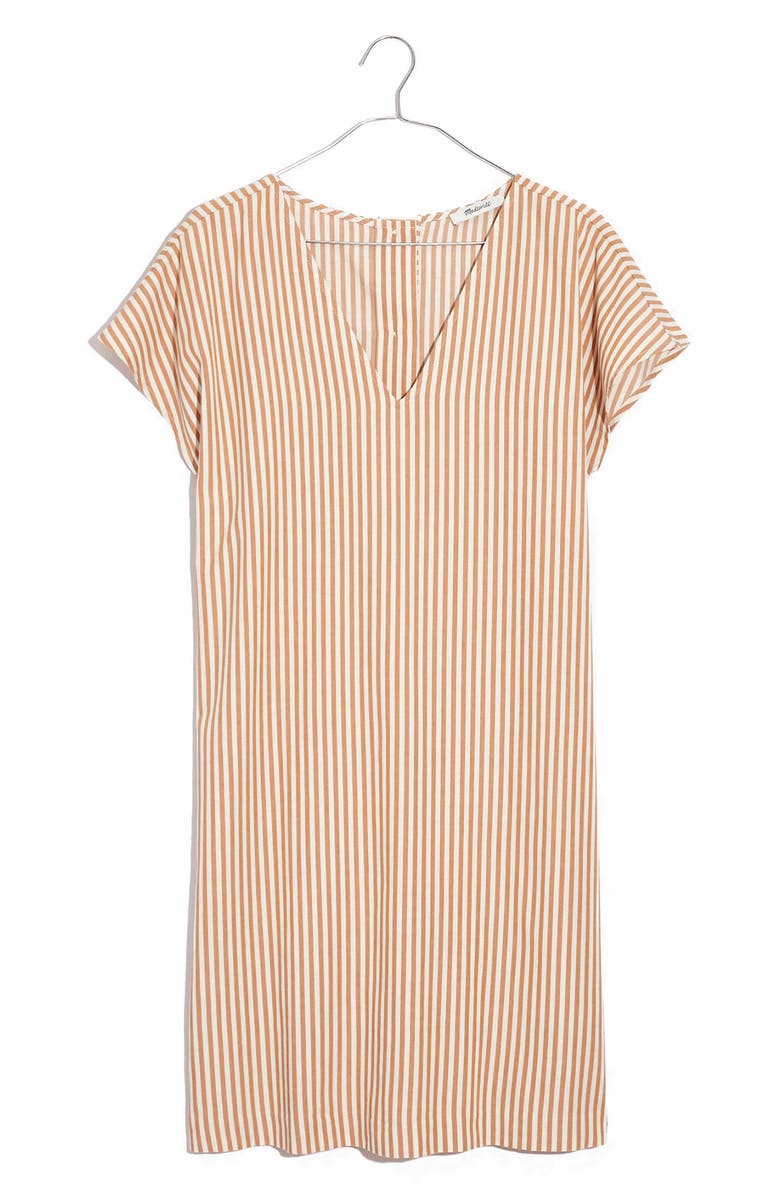 Madewell Stripe Button Back Easy Dress, Alternate, color,