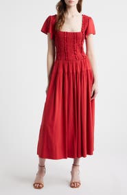 MOON RIVER Smocked Maxi Dress