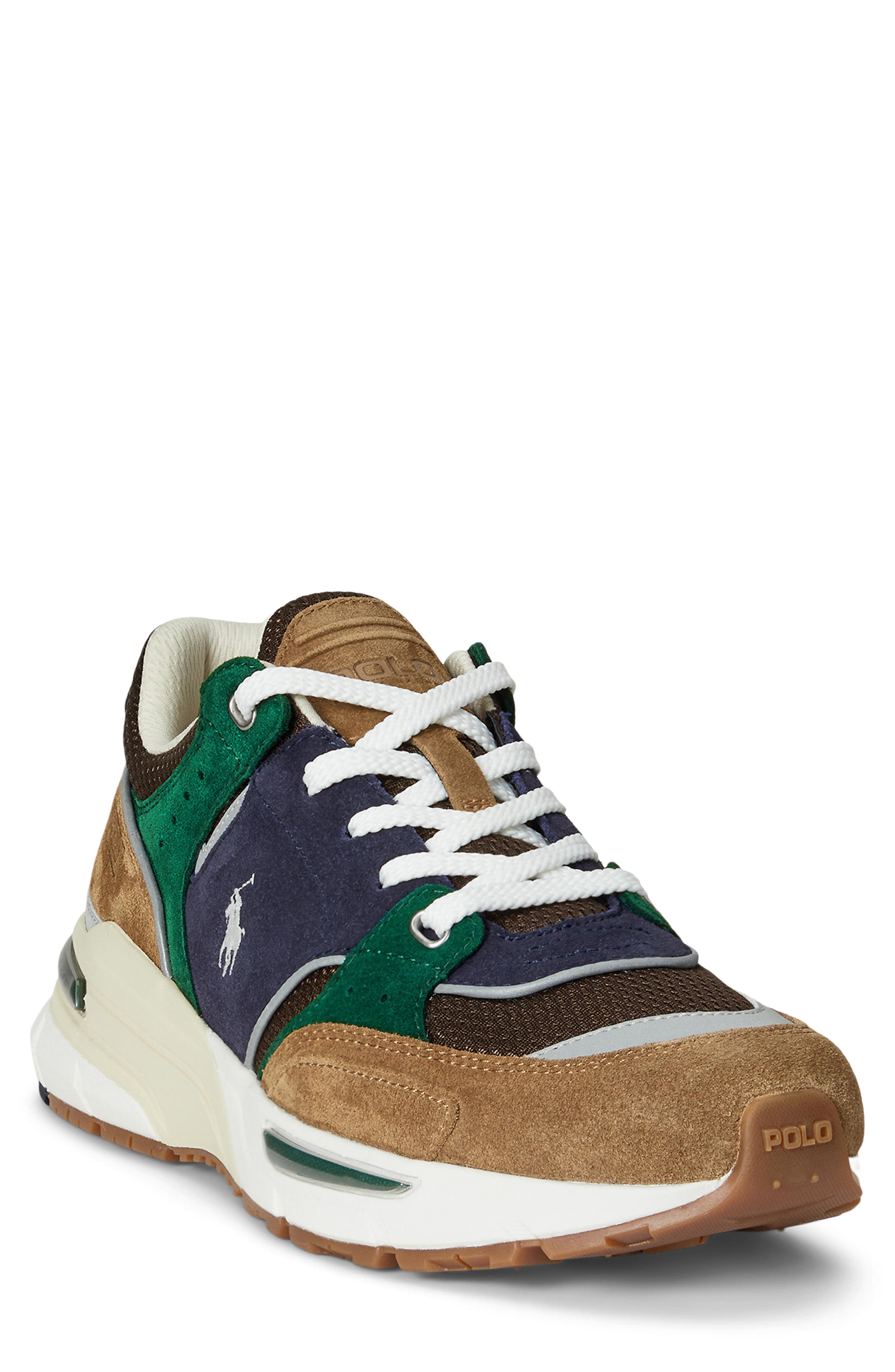 Polo Ralph Lauren Trackster Sneaker, Main, color, Desert Tan/ Navy/ Multi