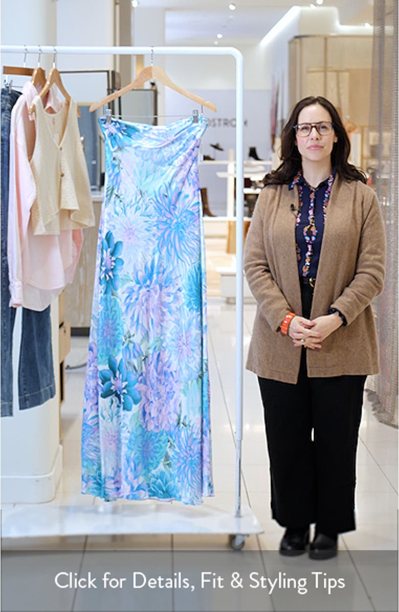 Kai Floral Strapless Satin Dress, sales video thumbnail