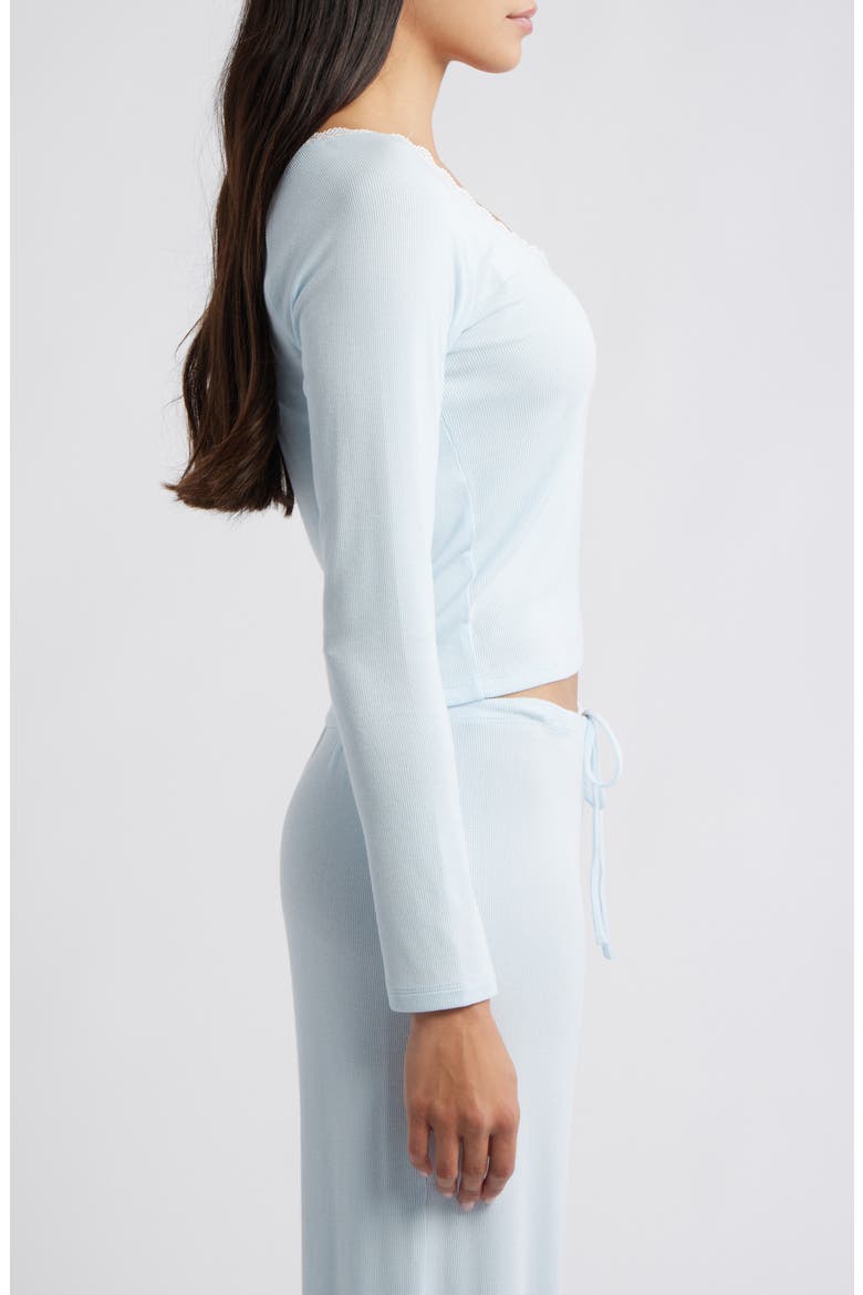Daydream Lace Trim Rib Crop Top, Alternate, color, BLUE DELICATE