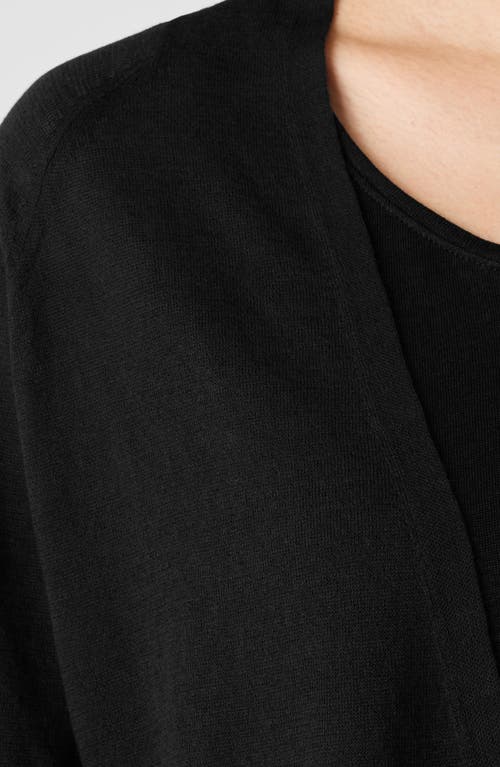 Eileen Fisher Open Raglan-sleeve Cardigan In Black