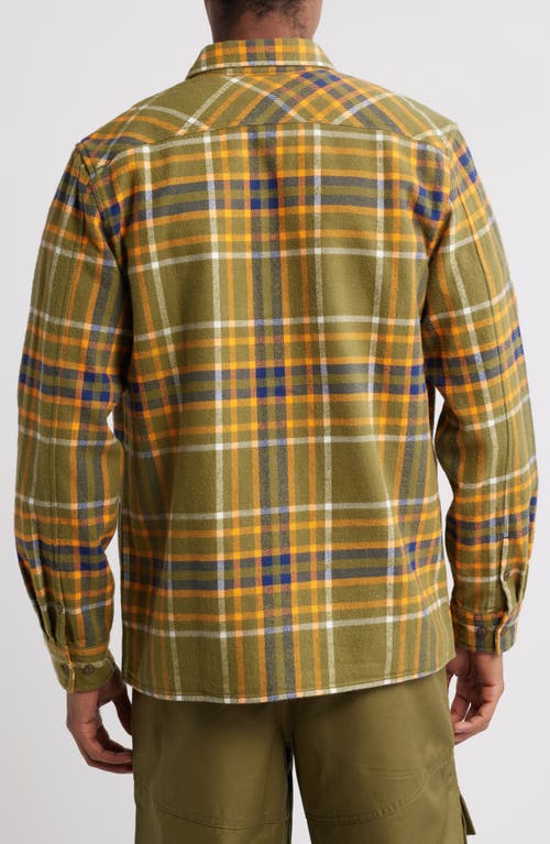 Billionaire Boys Club Desert Plaid Flannel Button-up Overshirt In Capulet Olive