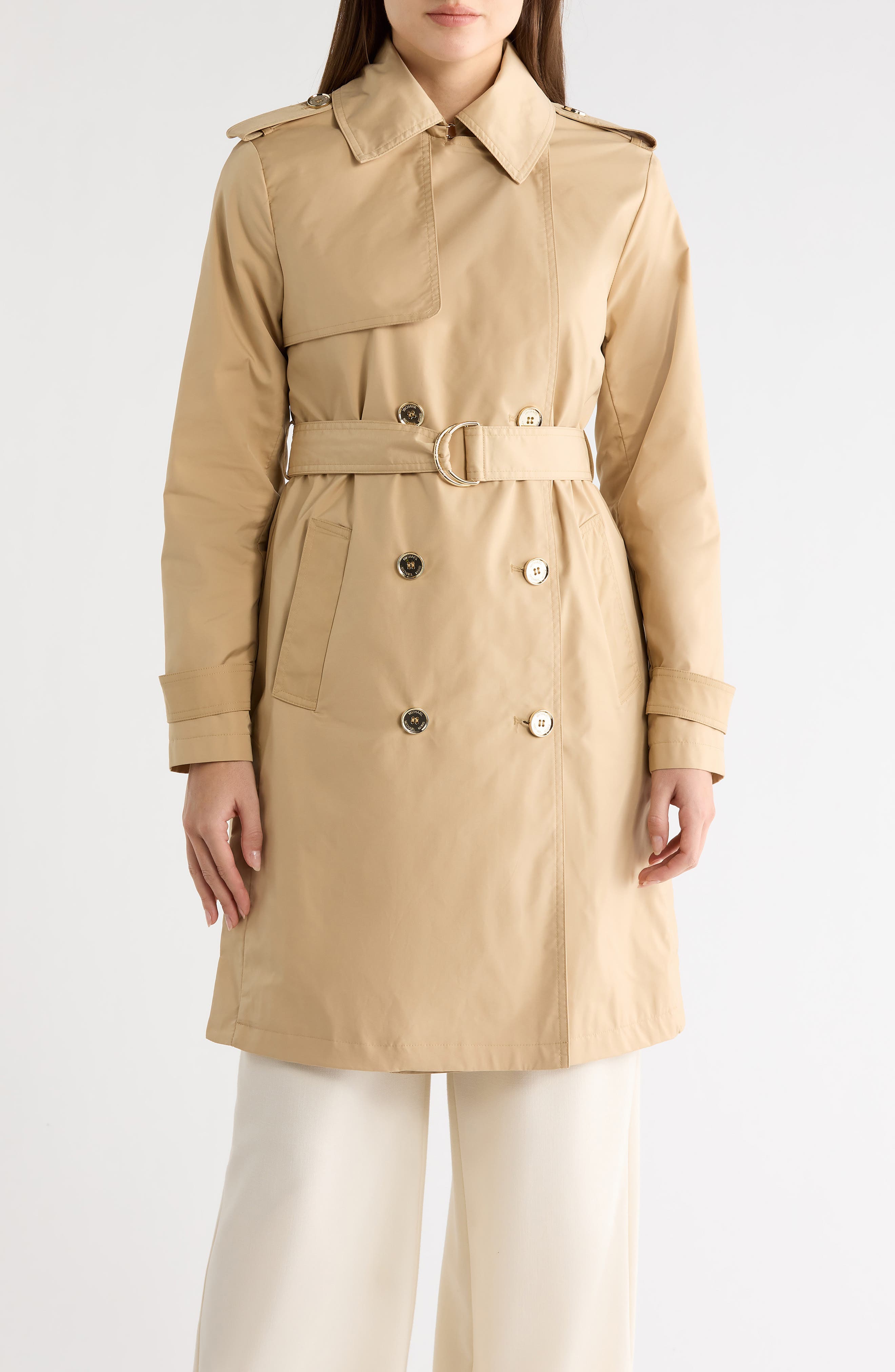 Michael Kors Belted Double Breasted Trench Coat