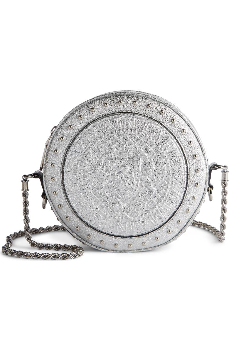 Balmain Renaissance Leather Crossbody Bag, Main, color,