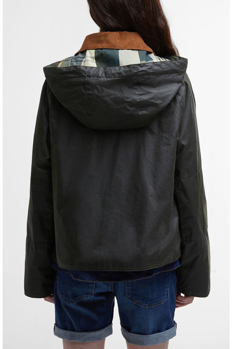 Erma Waxed Cotton Jacket, Alternate, color, ARCHIVE OLIVE/ANCIENT TARTAN