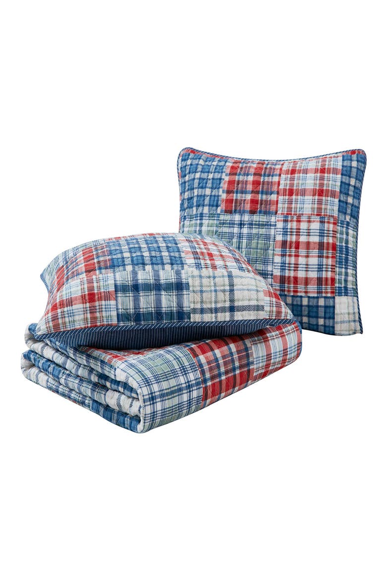 Raeford Open Dark Blue Quilt Set, Alternate, color, BLUE MULTI