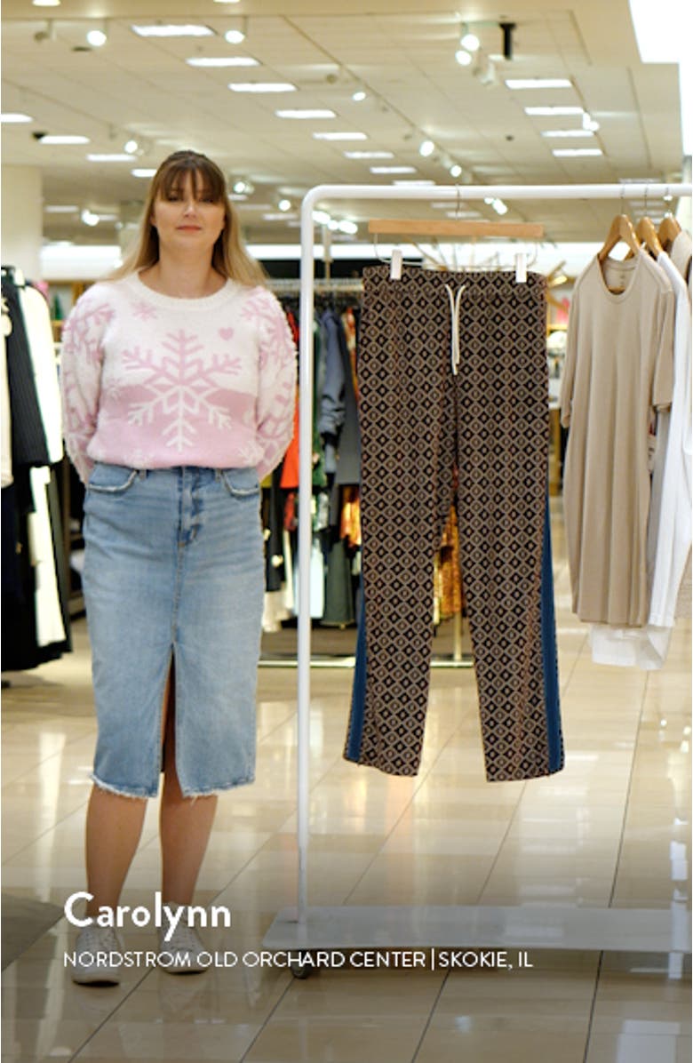 Monogram Print Velveteen Track Pants, sales video thumbnail